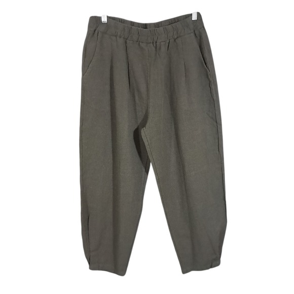 Iximo Pants - IXIMO Linen Blend Wide Leg Barrel Pants Green Size Large Lagenlook Balloon